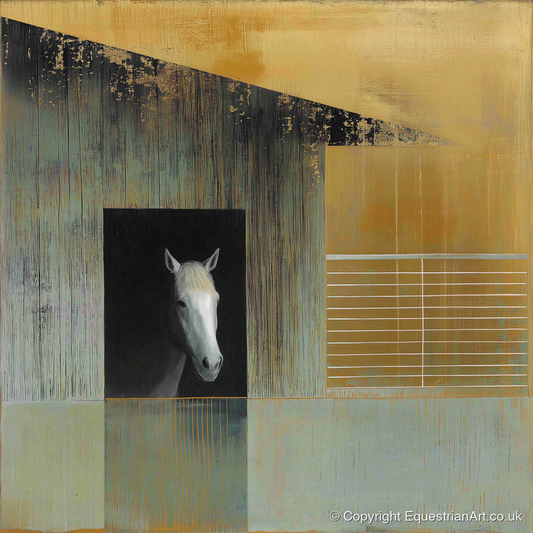 The Quiet Observer - horse stable art print and canvas by Graham Whitaker A.I