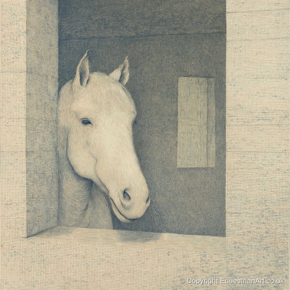 The Quiet Observer - horse stable art print and canvas by Arthur Sterling A.I