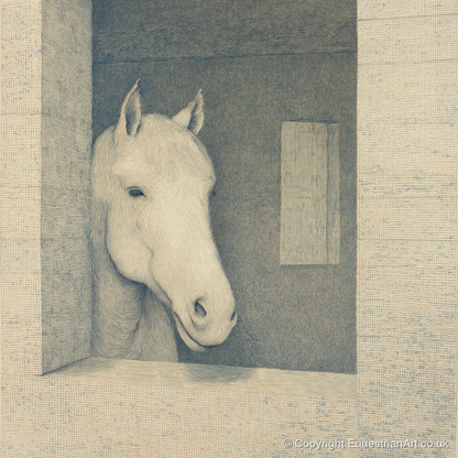 The Quiet Observer - horse stable art print and canvas by Arthur Sterling A.I