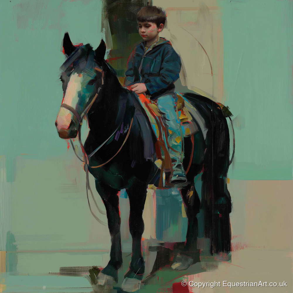 The Quiet Partnership - horse & rider art print and canvas by Quentin Hart A.I