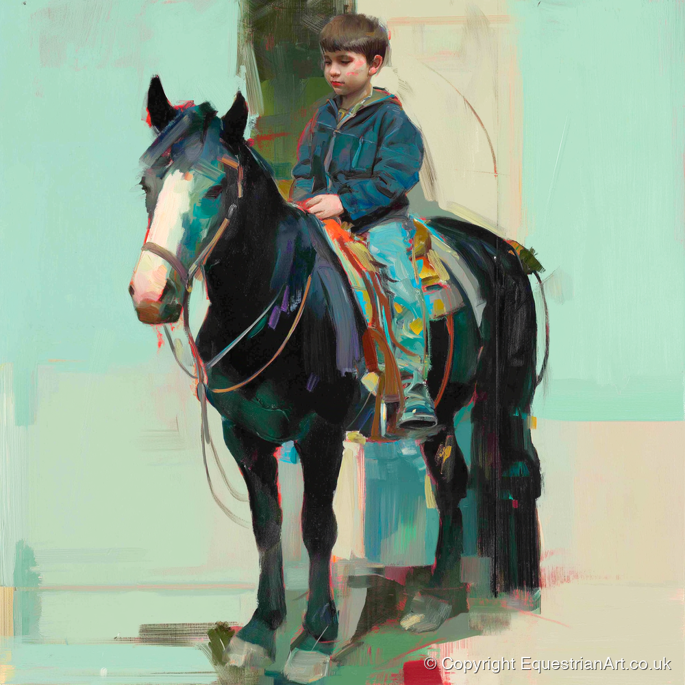 The Quiet Partnership - horse & rider art print and canvas by Quentin Hart A.I