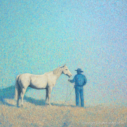 The Quiet Plains - western horse art print and canvas by Sienna Radcliffe A.I