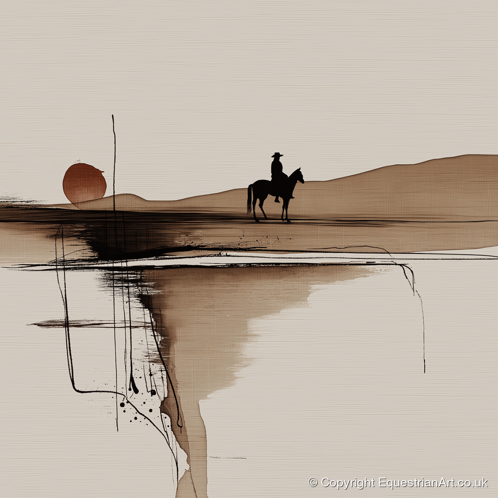 The Quiet Range - western horse art print and canvas by Julian Vance A.I