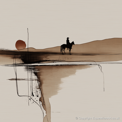 The Quiet Range - western horse art print and canvas by Julian Vance A.I