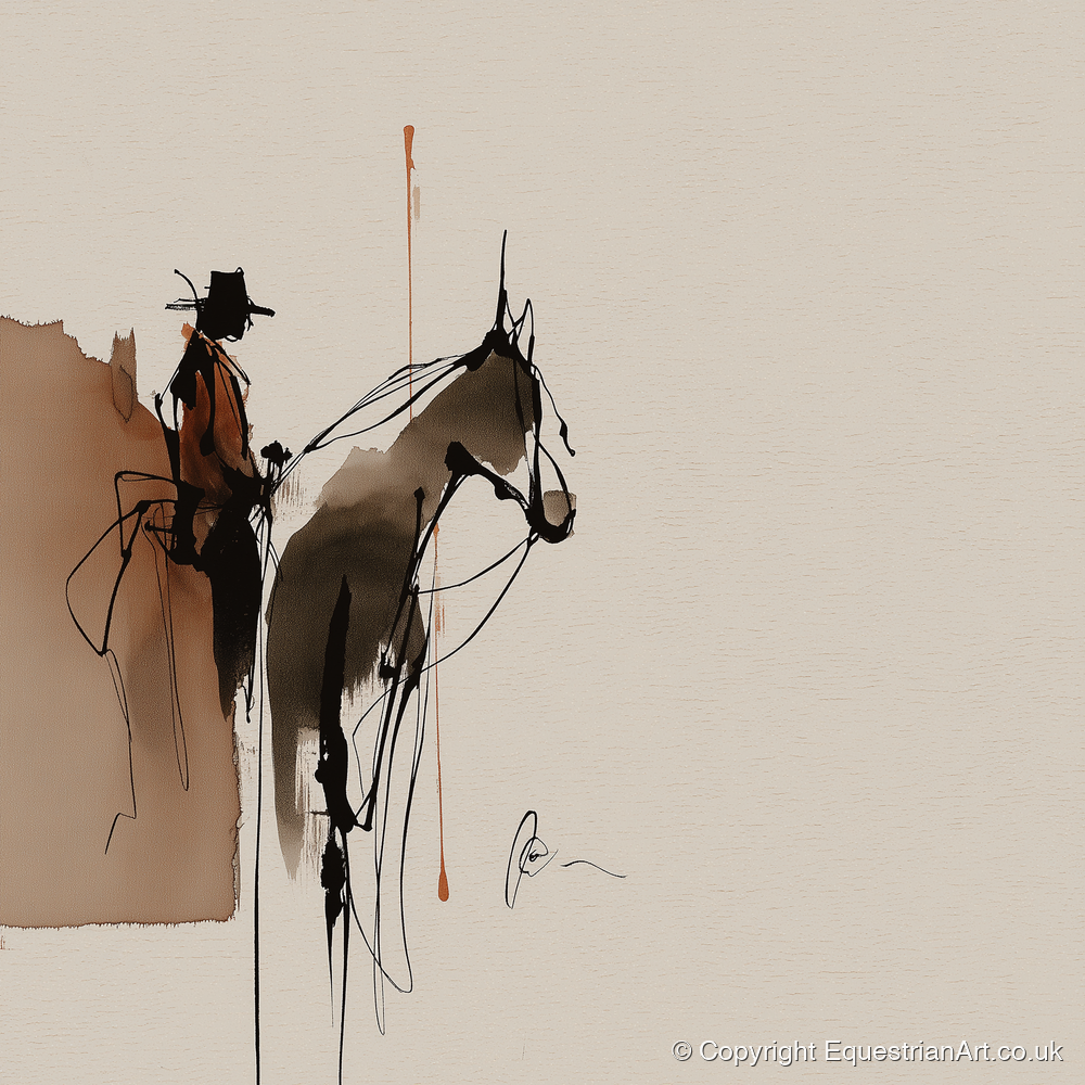 The Quiet Ride - western horse art print and canvas by Julian Vance A.I
