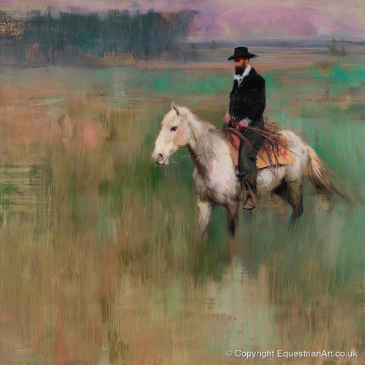 The Quiet Trail - western horse art print and canvas by Nathaniel Reed A.I