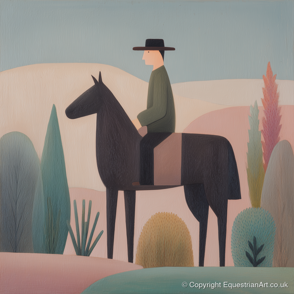 The Quiet Trail - western horse art print and canvas by Wallace Bingham A.I