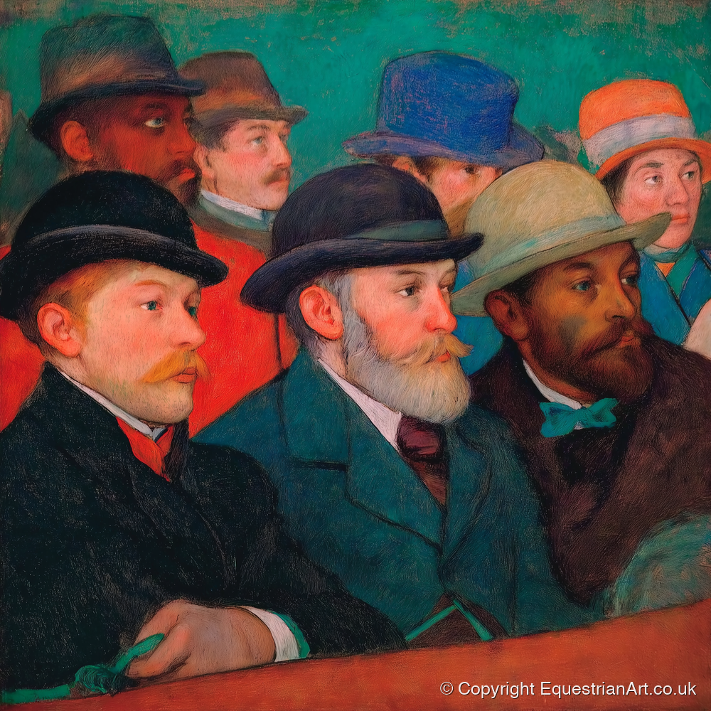 The Racing Crowd - racing horse art print and canvas by Lawrence Gable A.I