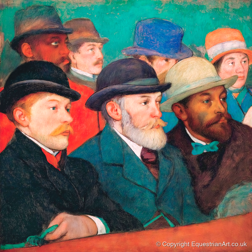 The Racing Crowd - racing horse art print and canvas by Lawrence Gable A.I