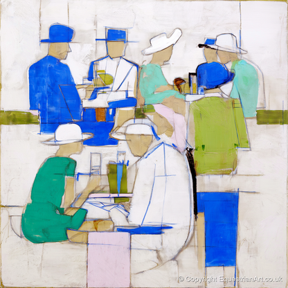 The Racing Crowd - racing horse art print and canvas by Miles St. John A.I
