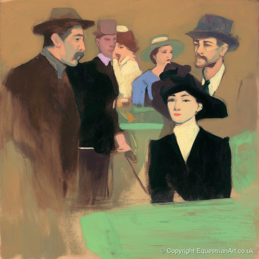 The Racing Crowd - racing horse art print and canvas by Franklin Holloway A.I