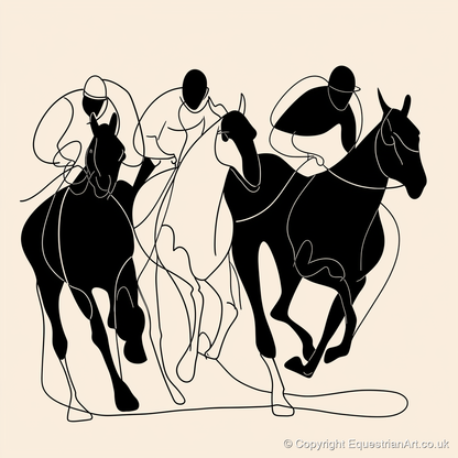 The Racing Line - racing horse art print and canvas by Felix Chambers A.I