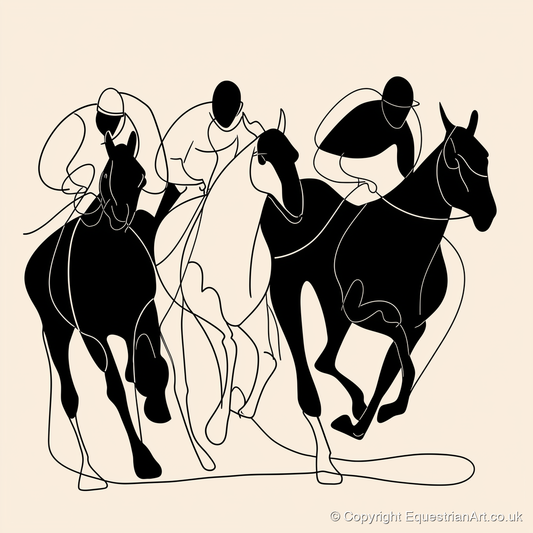 The Racing Line - racing horse art print and canvas by Felix Chambers A.I