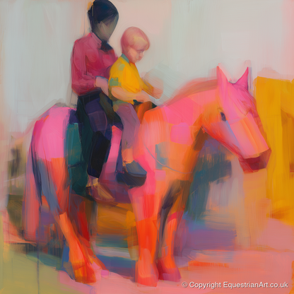 The Radiant Ride - horse & rider art print and canvas by Rosalind Pierce A.I