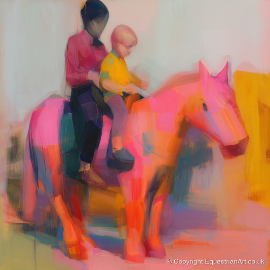 The Radiant Ride - horse & rider art print and canvas by Rosalind Pierce A.I