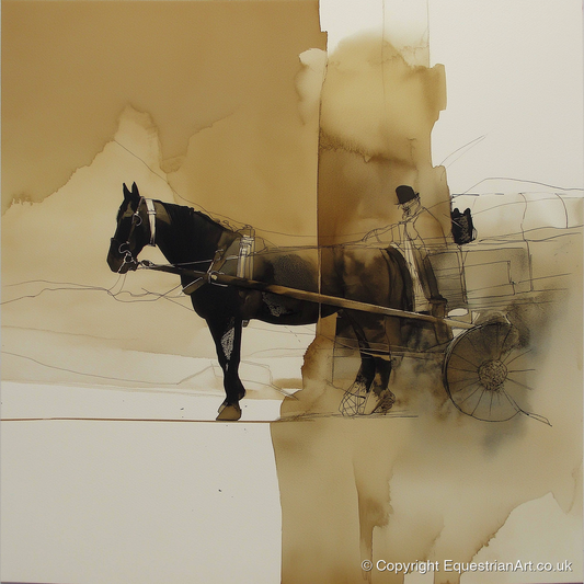 The Sepia Draught - working horse art print and canvas by Harrison Cole A.I