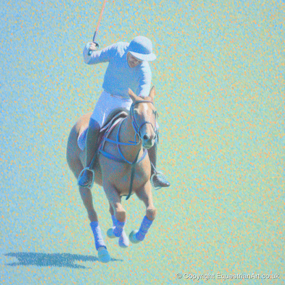 The Shimmering Chukka - polo horse art print and canvas by Sienna Radcliffe A.I