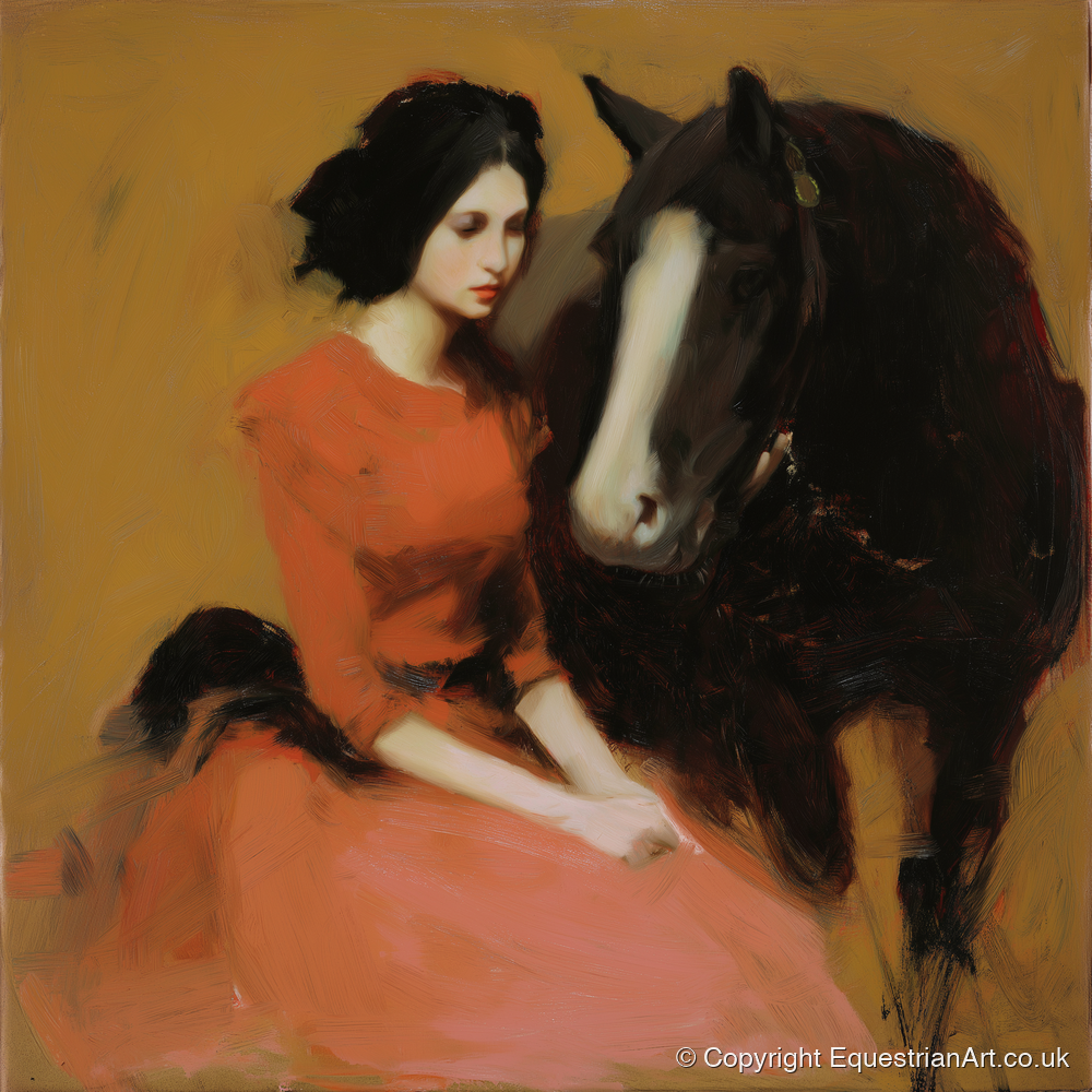 The Silent Bond - horse & rider art print and canvas by Thomas Cavendish A.I