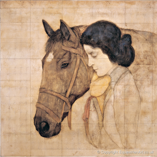 The Silent Bond - horse & rider art print and canvas by Sophie Laurent A.I