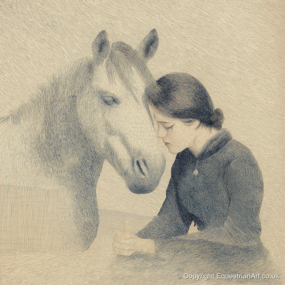 The Silent Bond - horse & rider art print and canvas by Arthur Sterling A.I
