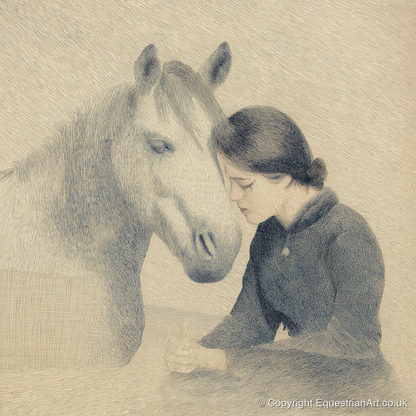 The Silent Bond - horse & rider art print and canvas by Arthur Sterling A.I