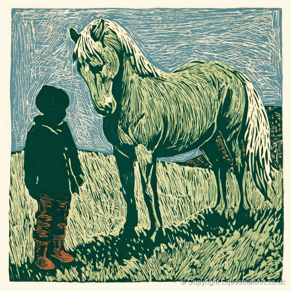 The Silent Bond - horse & rider art print and canvas by Hector Sullivan A.I