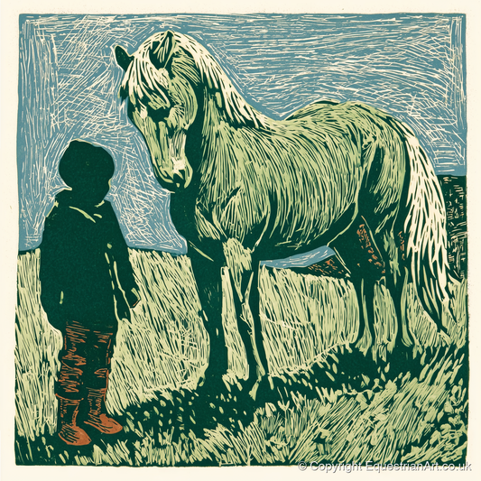The Silent Bond - horse & rider art print and canvas by Hector Sullivan A.I