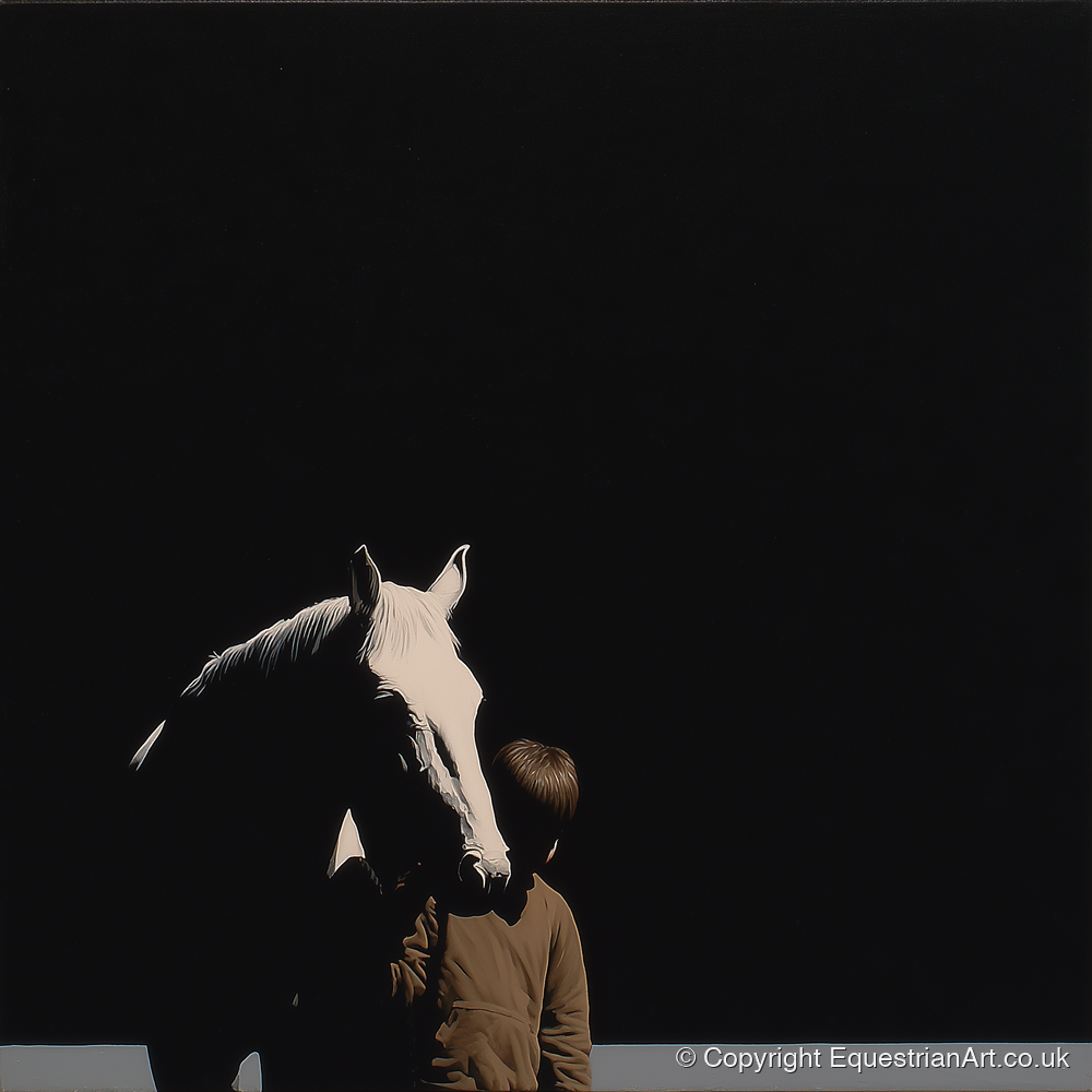 The Silent Bond - horse & rider art print and canvas by Adelaide Calloway A.I