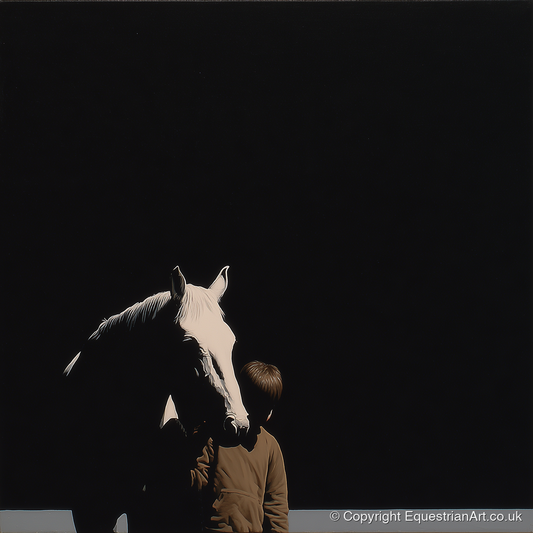 The Silent Bond - horse & rider art print and canvas by Adelaide Calloway A.I