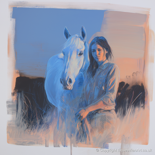 The Silent Connection - horse & rider art print and canvas by Charles Ashford A.I