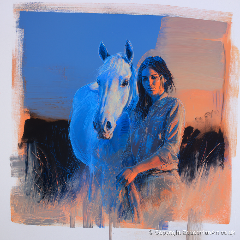 The Silent Connection - horse & rider art print and canvas by Charles Ashford A.I
