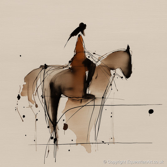 The Silent Connection - horse & rider art print and canvas by Julian Vance A.I