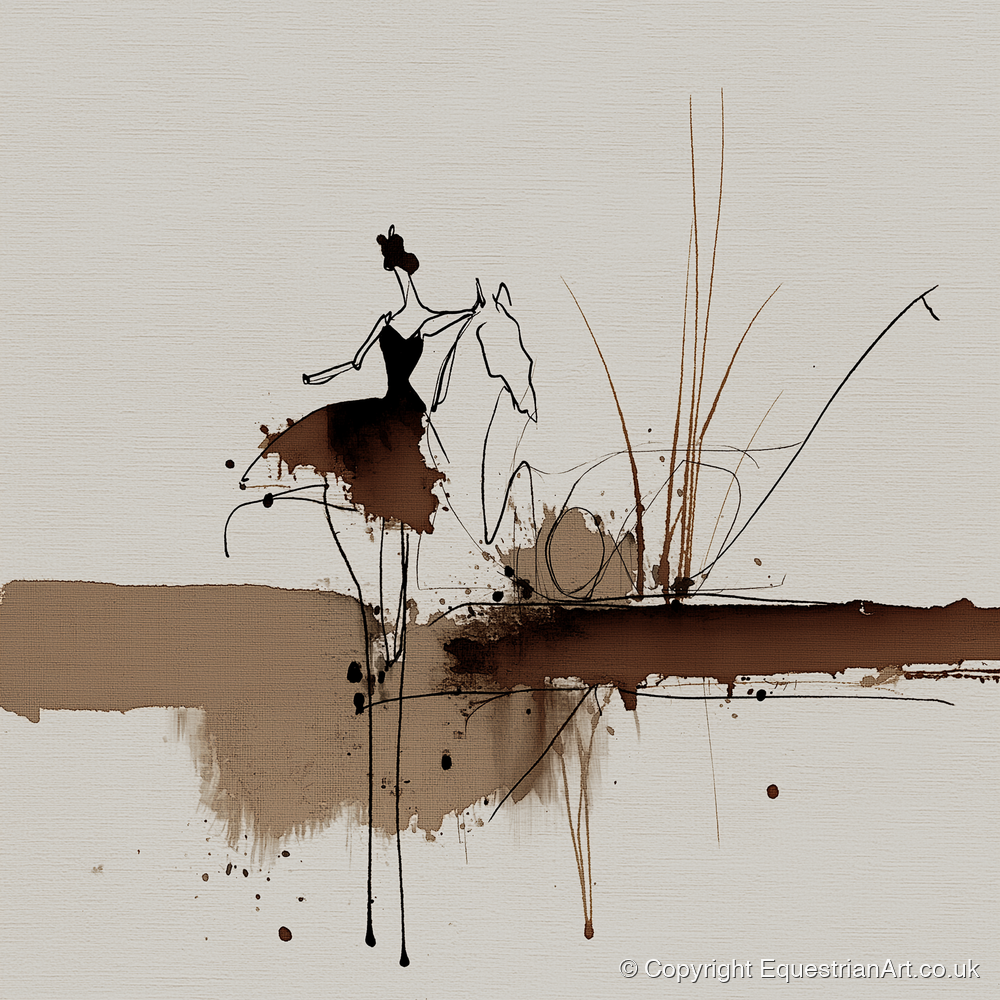 The Silent Dialogue - horse & rider art print and canvas by Julian Vance A.I