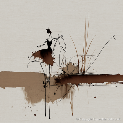 The Silent Dialogue - horse & rider art print and canvas by Julian Vance A.I