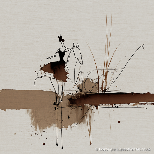 The Silent Dialogue - horse & rider art print and canvas by Julian Vance A.I