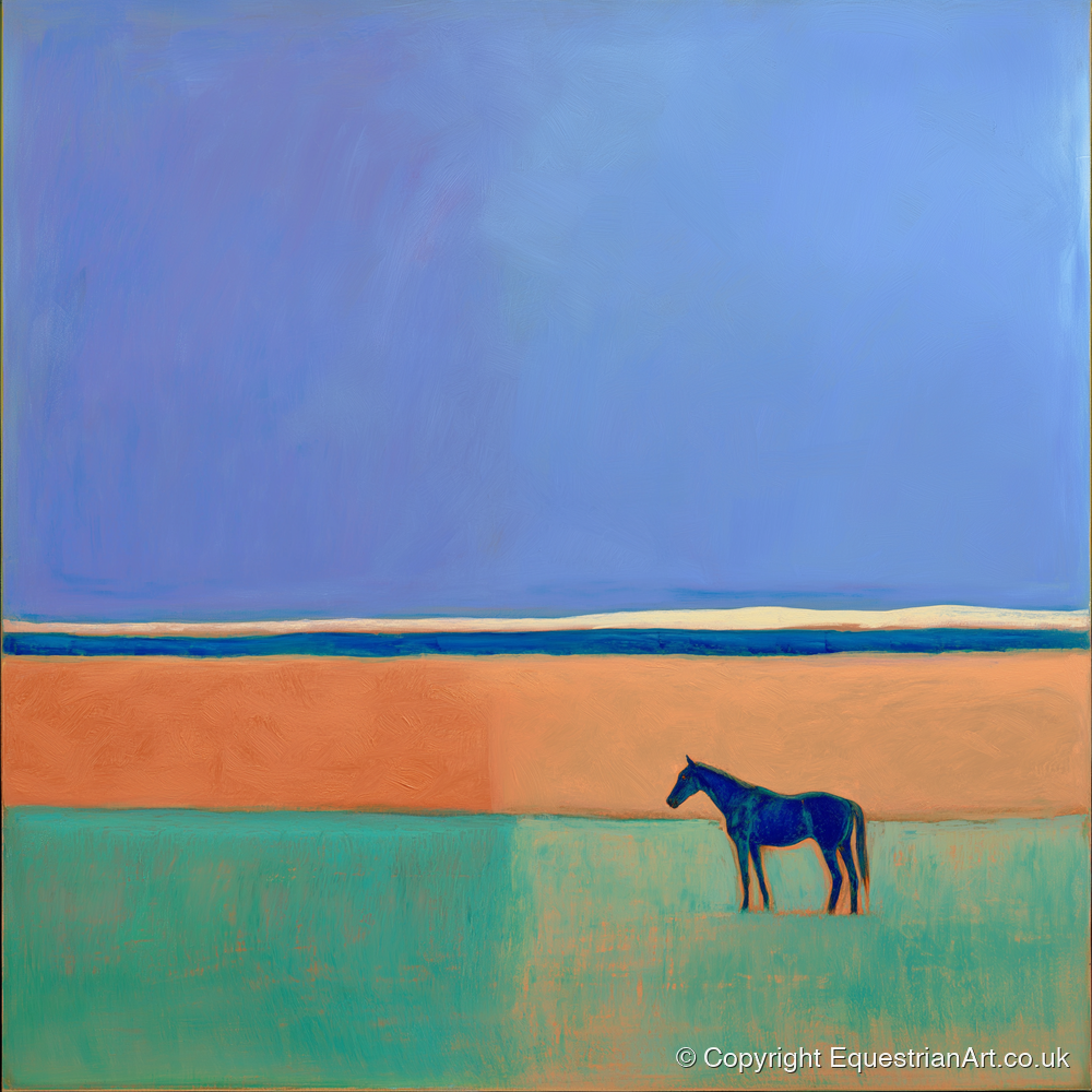The Silent Expanse - horse landscape art print and canvas by Lydia Thornton A.I