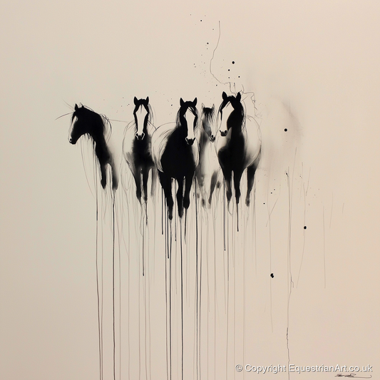 The Silent Herd - wild horses art print and canvas by Alexander Blackwood A.I