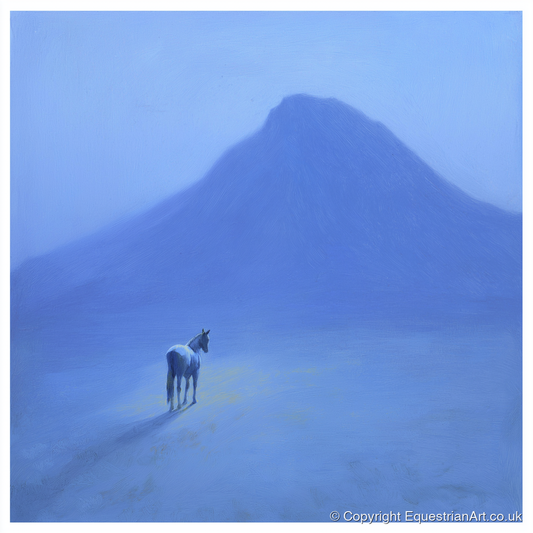 The Silent Peak - horse landscape art print and canvas by Marguerite de Winter A.I