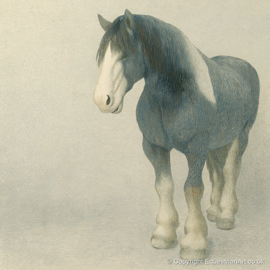 The Slate Blue Shire - horse breed art print and canvas by Arthur Sterling A.I