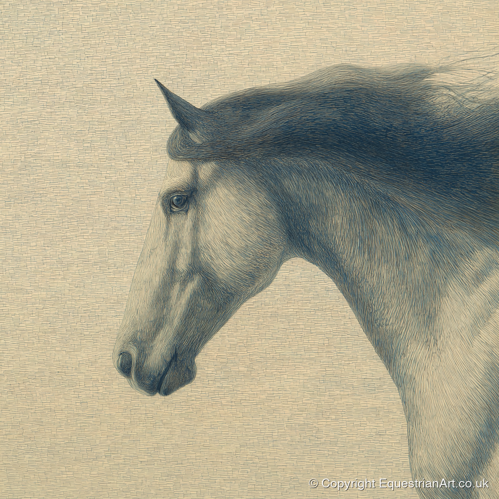 The Slate Blue Stallion - horse breed art print and canvas by Arthur Sterling A.I