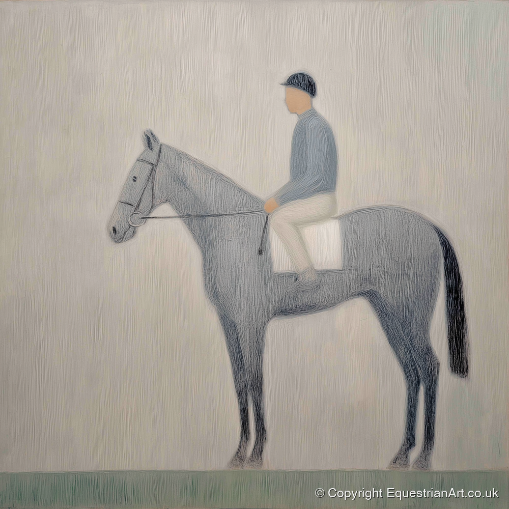 The Slate Grey Racer - racing horse art print and canvas by Constance Haywood A.I