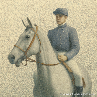 The Slate Silks - racing horse art print and canvas by Arthur Sterling A.I