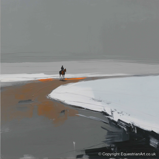 The Solitary Hack - horse landscape art print and canvas by Cedric Barrett A.I