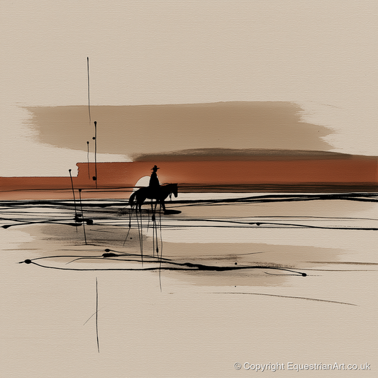 The Solitary Trail - western horse art print and canvas by Julian Vance A.I