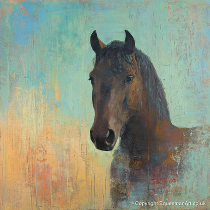 The Steadfast Bay - horse portrait art print and canvas by Benedict Croft A.I