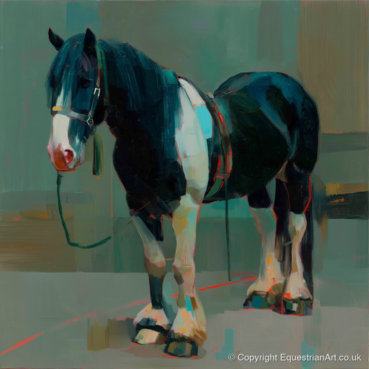 The Stoic Piebald - horse breed art print and canvas by Quentin Hart A.I
