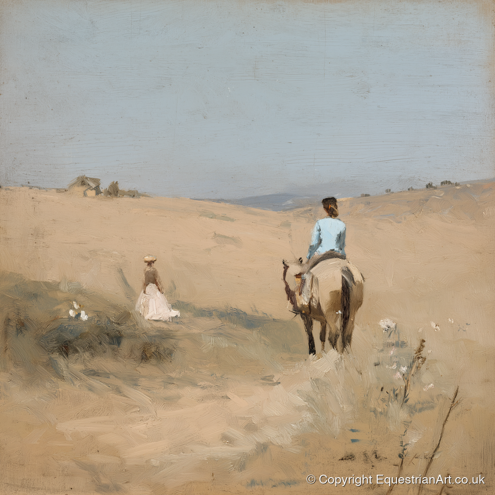 The Summer Hack - horse & rider art print and canvas by Frederick Lowell A.I