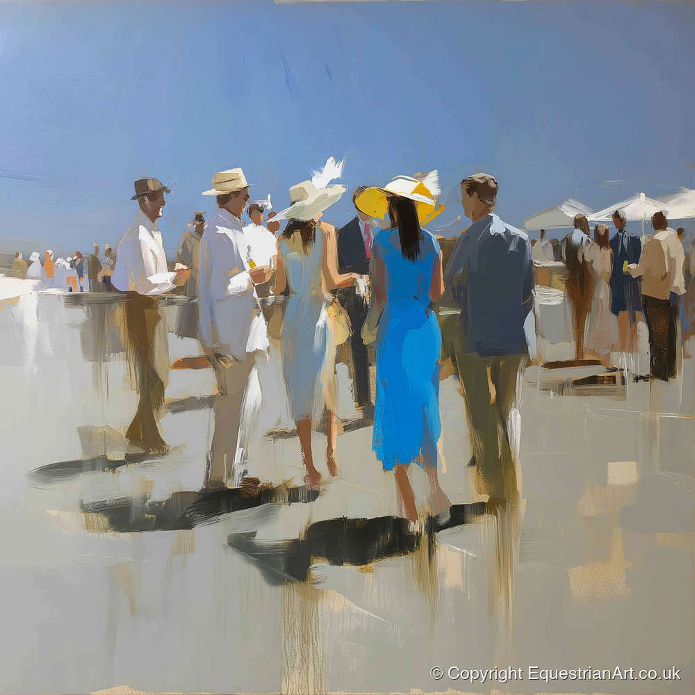 The Summer Racing Crowd - racing horse art print and canvas by Elias Thorne A.I