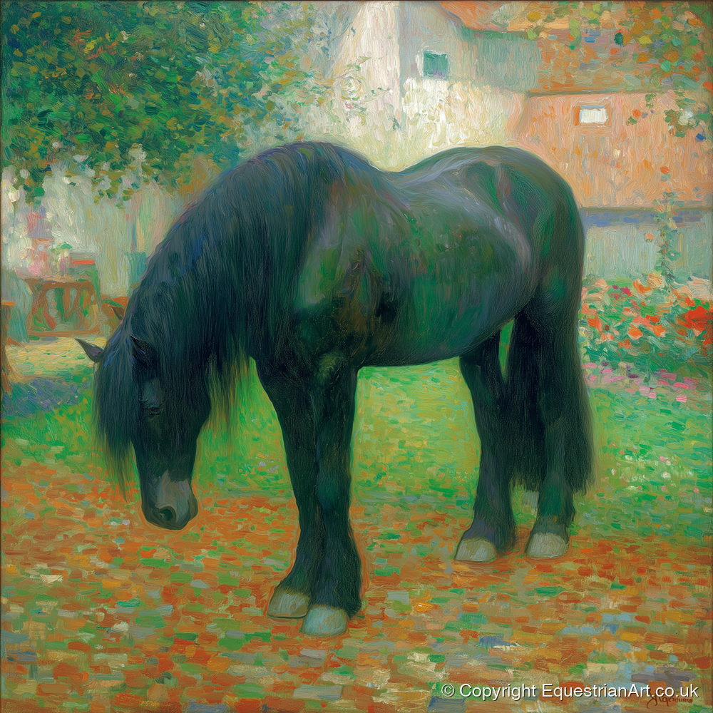 The Sunlit Draught - horse breed art print and canvas by Ambrose Keating A.I