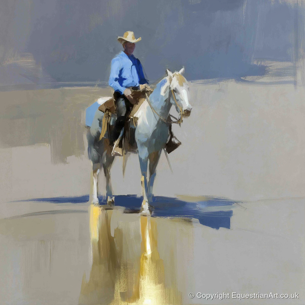 The Sunlit Rider - western horse art print and canvas by Elias Thorne A.I